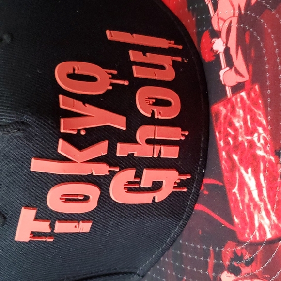 Tokyo Ghoul Anime Logo Sublimated Flat Brim Baseball Cap Snapback Hat - Picture 2 of 7
